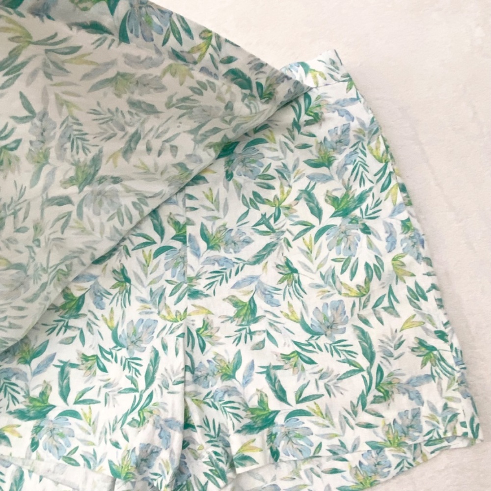 Ellen Tracy Linen-blend Skorts High-Rise Floral‎ Print SZ Small